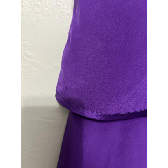 Miller Shor Womens Purple Silk Midi Dress Size 6 Church Office Formal - Picture 4 of 14
